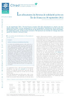 Couverture de la publication : Les allocataires du revenu de solidarité active en Île-de-France au 30 septembre 2012