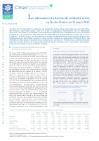 Couverture de la publication : Les allocataires du revenu de solidarité active en Île-de-France au 31 mars 2013