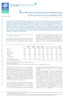 Couverture de la publication : Les allocataires du revenu de solidarité active en Île-de-France au 31 décembre 2013
