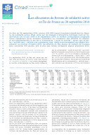 Couverture de la publication : Les allocataires du revenu de solidarité active en Île-de-France au 30 septembre 2014