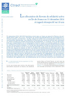 Couverture de la publication : Les allocataires du revenu de solidarité active en Île-de-France au 31 décembre 2014 et regard rétrospectif sur 25 ans