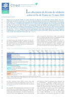 Couverture de la publication : Les allocataires du revenu de solidarité active en Île-de-France au 31 mars 2016