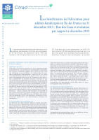 Couverture de la publication : Les bénéficiaires de l’allocation pour adultes handicapés en Île-de-France au 31 décembre 2015 : État des lieux et évolution par rapport à décembre 2012