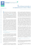 Couverture de la publication : Les réformes territoriales et ses implications pour la Seine-et-Marne