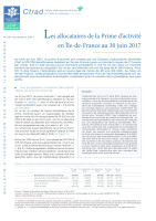 Couverture de la publication : Les allocataires de la prime d'activité en Île-de-France au 30 juin 2017