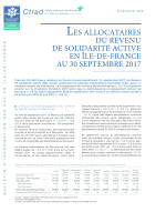Couverture de la publication : Les allocataires du revenu de solidarité active en Île-de-France au 30 septembre 2017