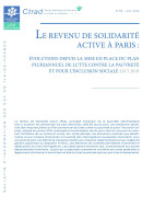 Couverture de la publication : Le revenu de solidarité active à Paris : Évolutions depuis la mise en place du plan pluriannuel de lutte contre la pauvreté et pour l’inclusion sociale 2013 2018