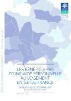 Couverture de la publication : Les bénéficiaires d’une aide personnelle au logement en Île-de-France - Évolutions 2017-2021