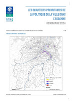 Couverture de la publication : Les quartiers prioritaires de la politique de la ville dans l'Essonne – Géographie 2024