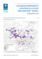 Couverture de la publication : Les quartiers prioritaires de la politique de la ville en Seine-Saint-Denis Volume II – Géographie 2024